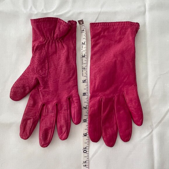 Genuine Leather Gloves Fuschia Size 7.5 - Picture 8 of 10